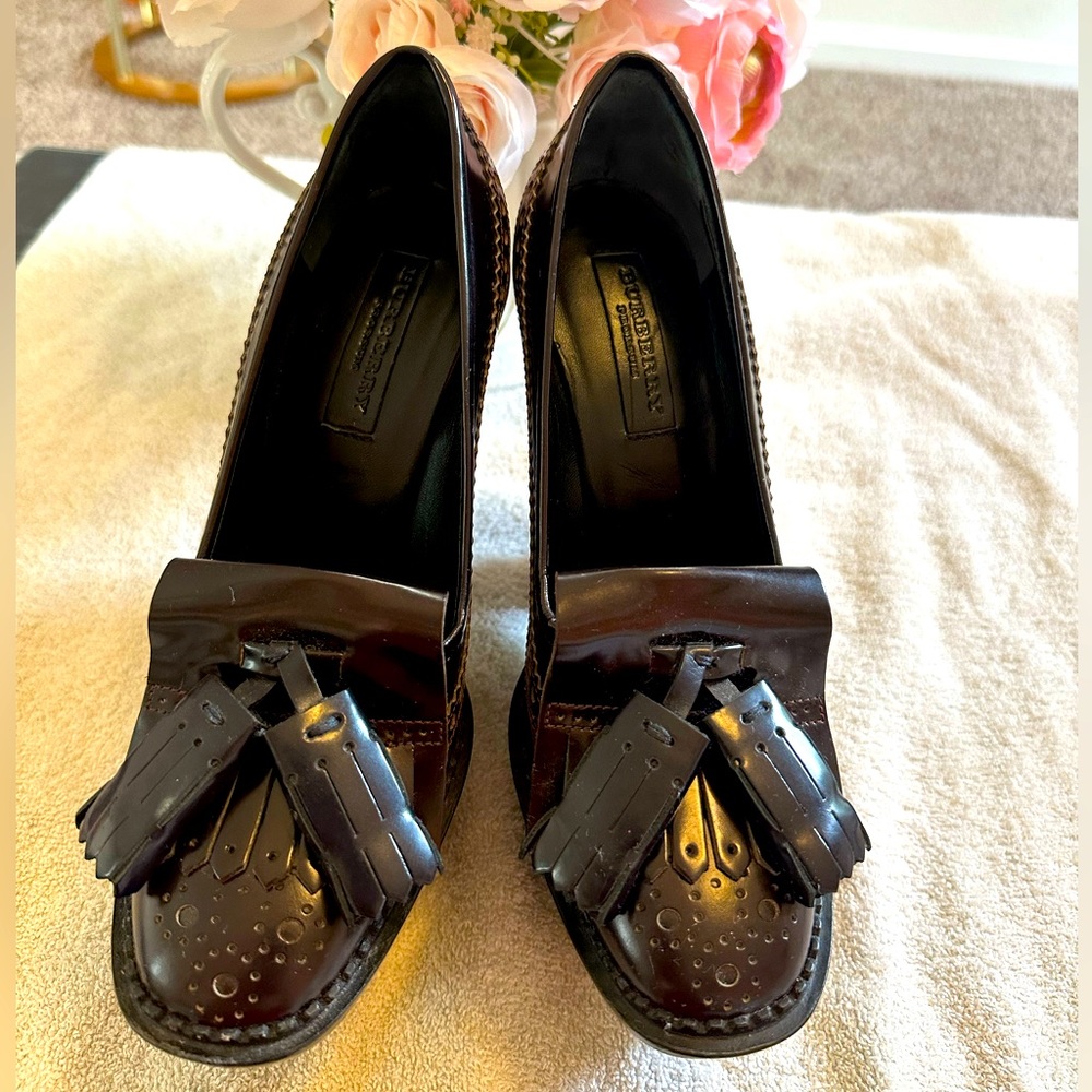 Burberry Prorsum Creeper Burgundy Dark Brown Oxford Platform Wedge size 37
